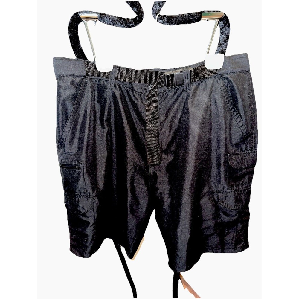 Denali Men's Cargo Shorts Black, 40, 10” Inseam, Belted, Hiking, Fishing, Light